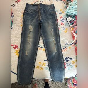 Rock & Republic Distressed Skinny Jeans - Blue